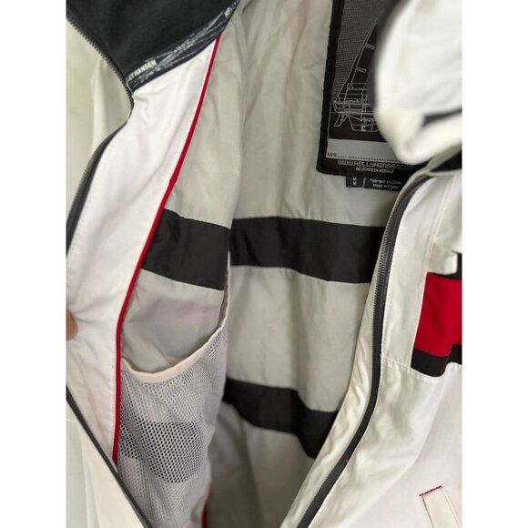 Helly Hansen Mens White Offshore Sailing Jacket Waterproof & Windproof Red & Bla - Picture 4 of 7